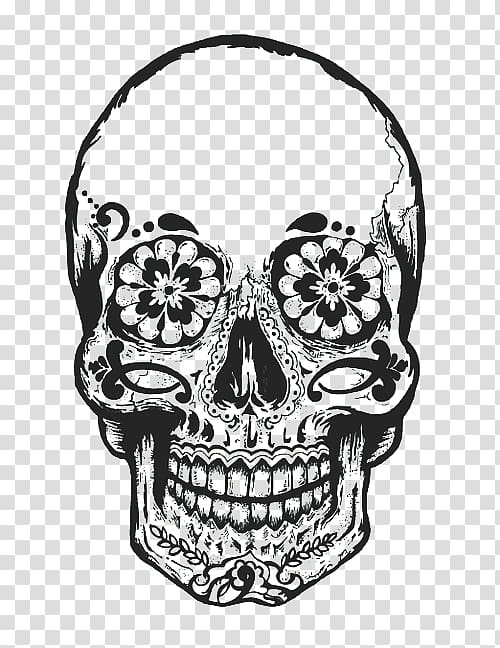 La Calavera Catrina Day of the Dead GIF art, sugar skull transparent background PNG clipart