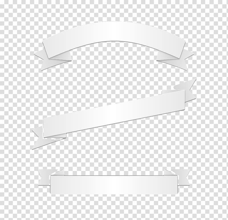 three white ribbons illustration, Black and white Pattern, 3 white ribbon banner material transparent background PNG clipart