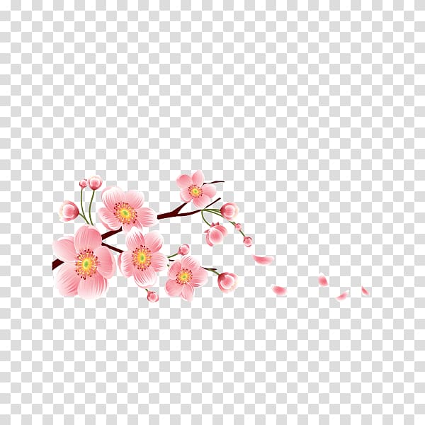 Cartoon, Peach blossom transparent background PNG clipart