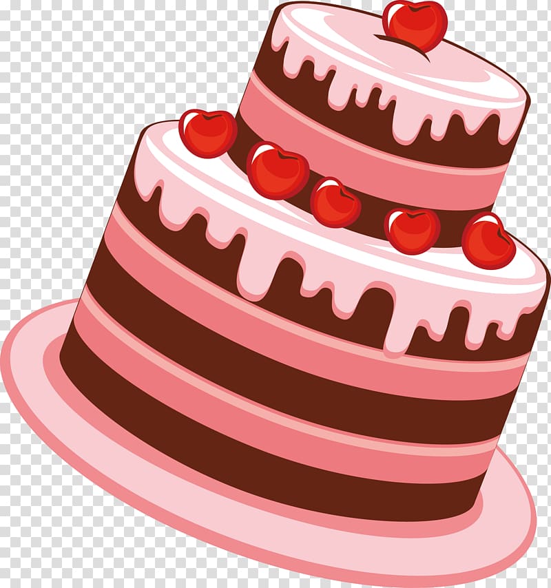 Free download | Brown and pink cake , Birthday cake Tea Cartoon, Cake ...