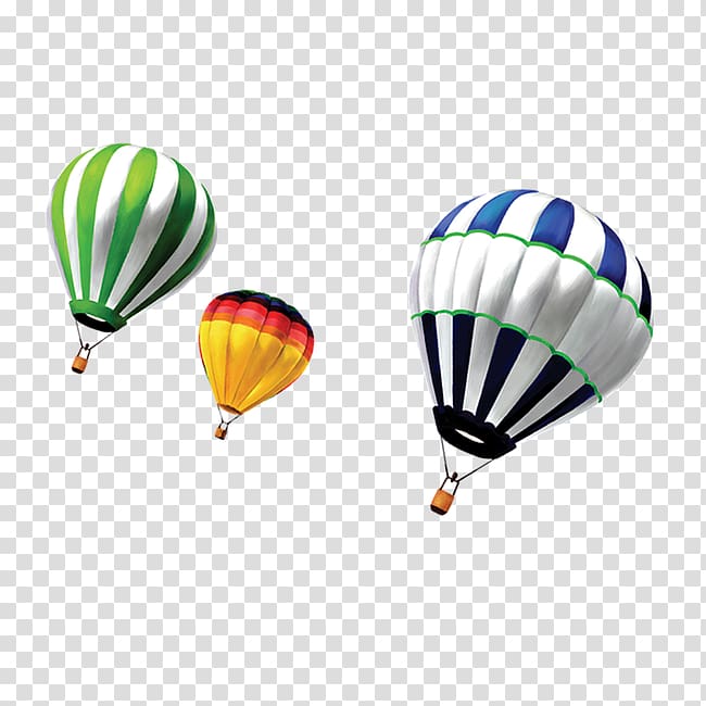three hot air balloons illustration, Hot air balloon Parachute, Balloon parachute element transparent background PNG clipart