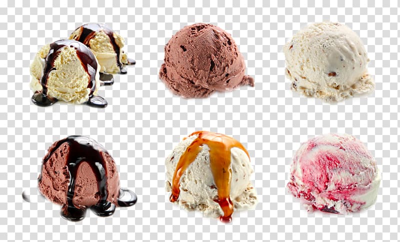 ice cream scoops collage, Chocolate ice cream Sundae Strawberry ice cream, Sauce ice cream ball transparent background PNG clipart