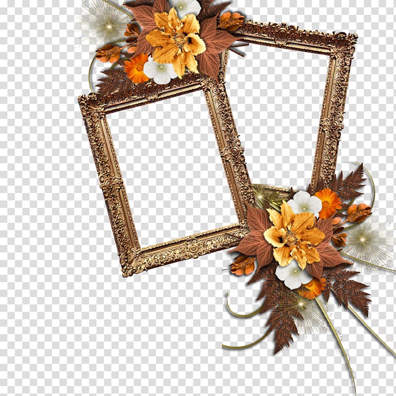two rectangular brown floral frames illustration, Floral design Designer, Mood Frame transparent background PNG clipart