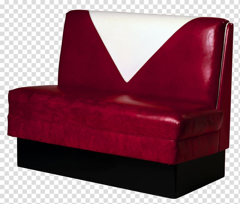 red and white leather sofa, Furniture Couch, Red Dining Booth transparent background PNG clipart