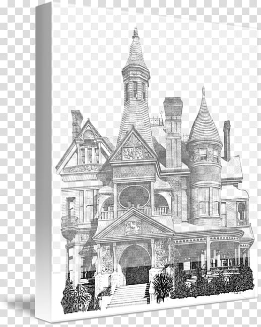 Drawing Victorian house Gothic Revival architecture Victorian architecture, drawing ink transparent background PNG clipart