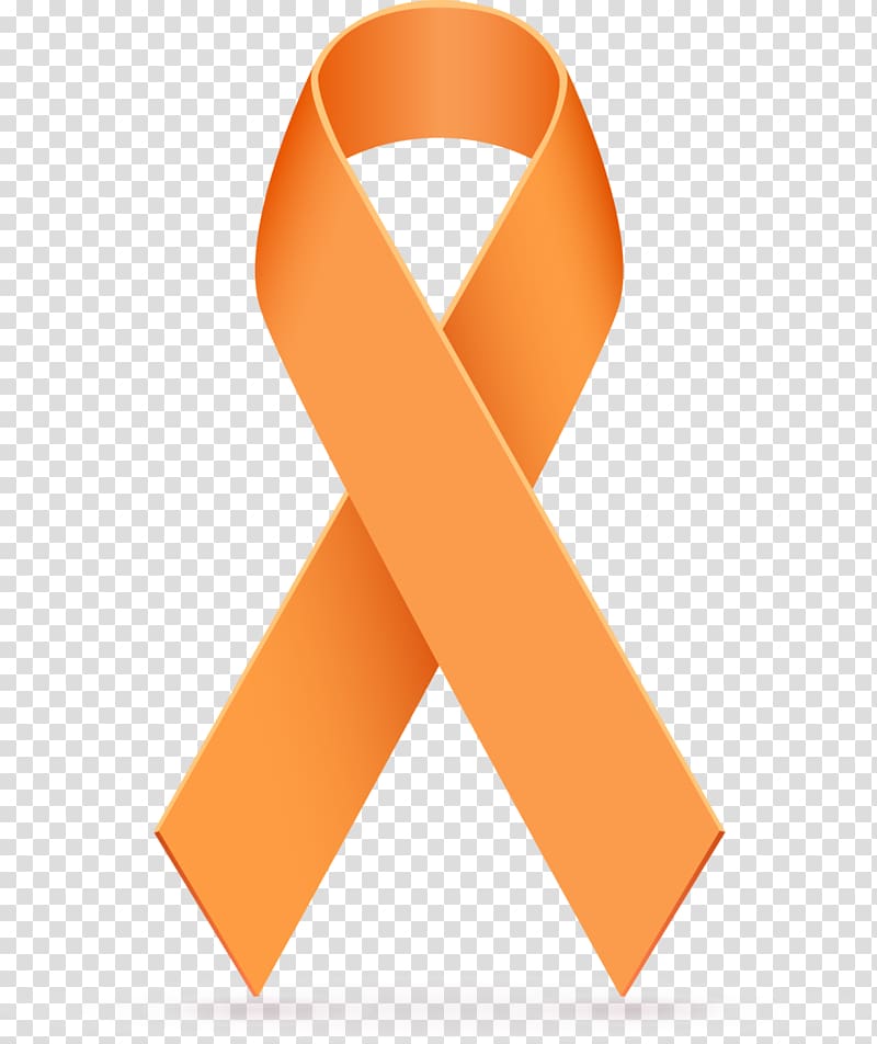 orange cancer awareness ribbon illustration, Awareness ribbon Orange ribbon Leukemia Cancer, MS Awareness transparent background PNG clipart