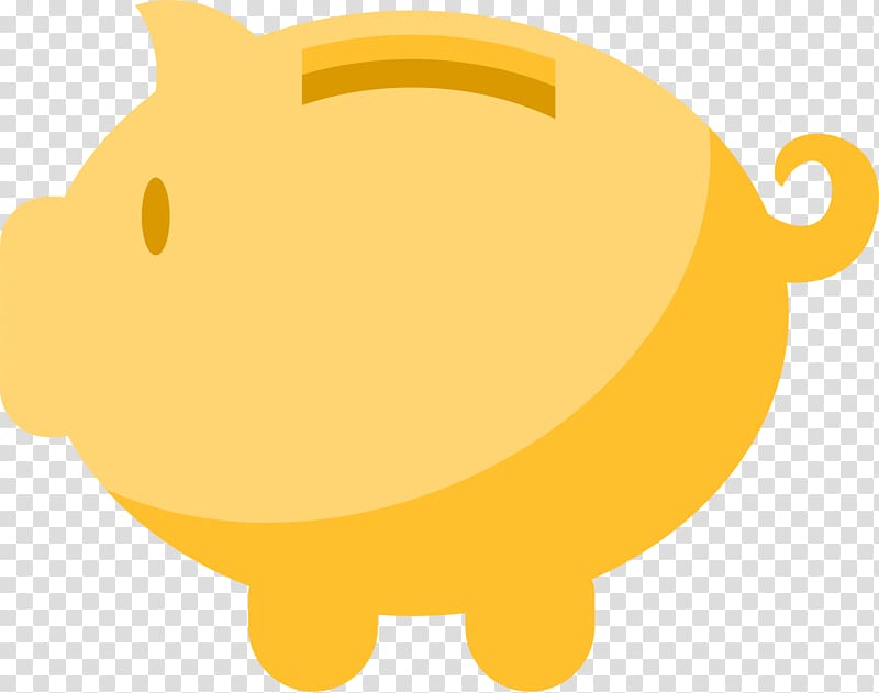 Domestic pig Saving Piggy bank , Yellow cartoon piggy bank transparent background PNG clipart