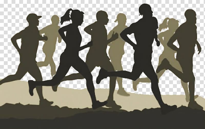 a group of people running transparent background PNG clipart