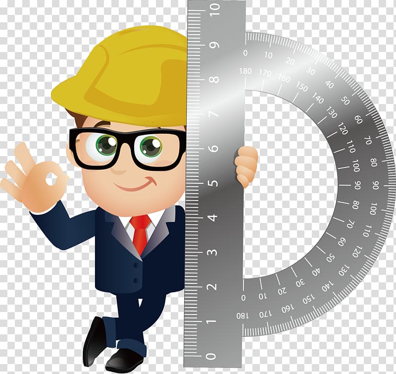 engineer holding measuring tool , Architectural engineering Drawing, engineer transparent background PNG clipart