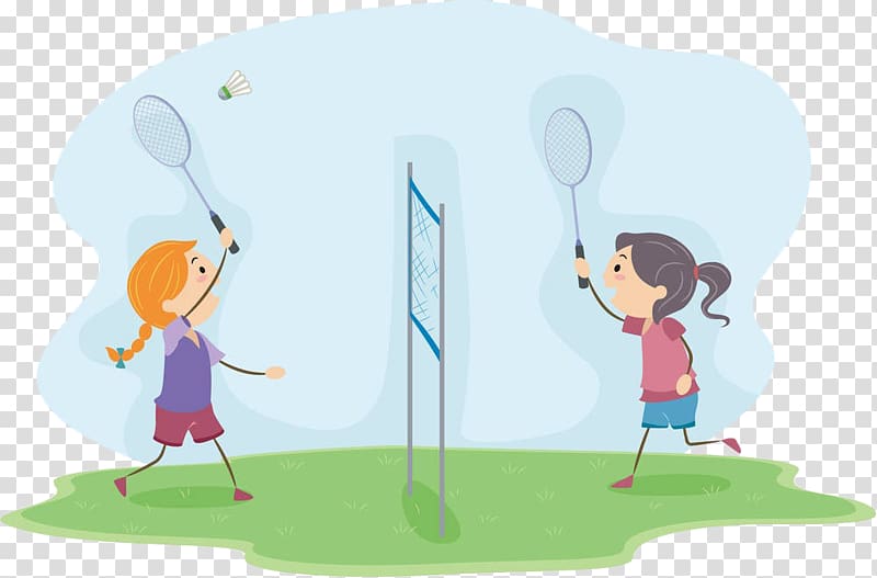 Badminton Play , Hand-painted cartoon badminton transparent background PNG clipart