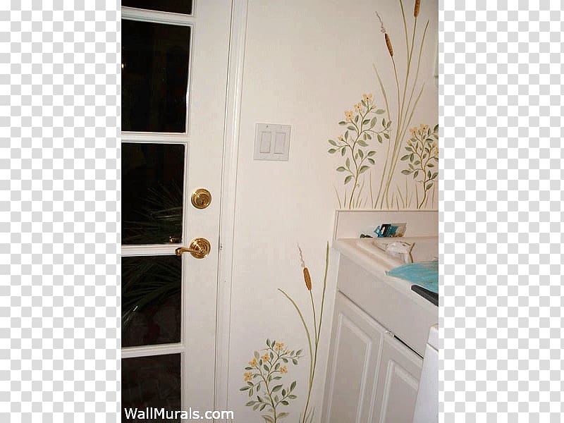 Window Laundry room Furniture, painted flowers transparent background PNG clipart