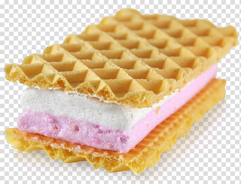 Belgian waffle Wafer Ice cream Pink, Guilt transparent background PNG clipart
