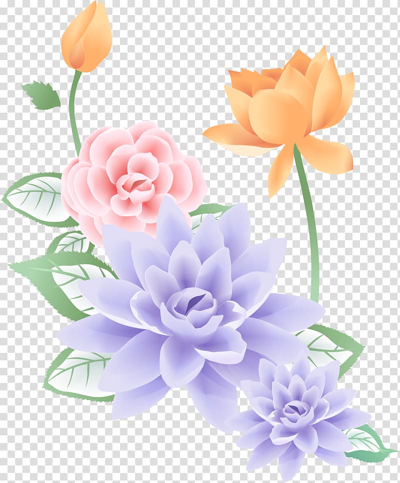 purple and pink flowers, , Hand-painted lotus transparent background PNG clipart