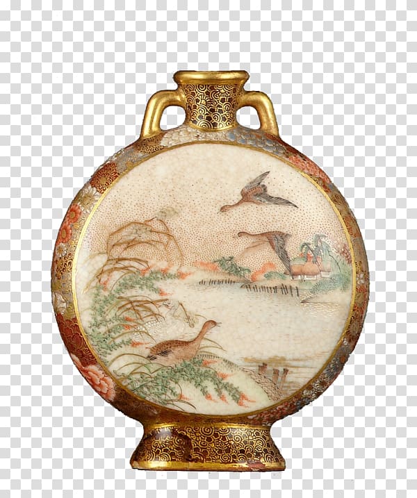 Vase Ceramic Pottery Satsuma ware Amphora, tan oil transparent background PNG clipart