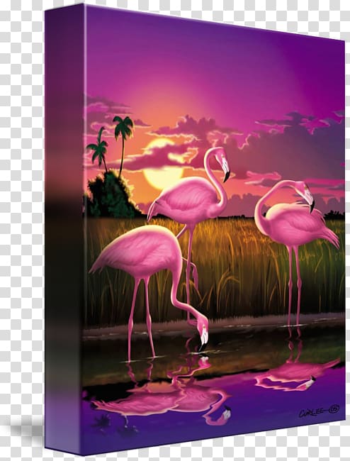 Flamingo Painting Canvas print Art, flamingo transparent background PNG clipart