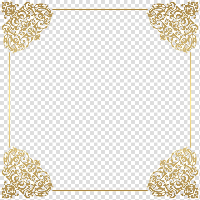 brown floral border, Gold frame frame , Gold Border Frame Deco transparent background PNG clipart