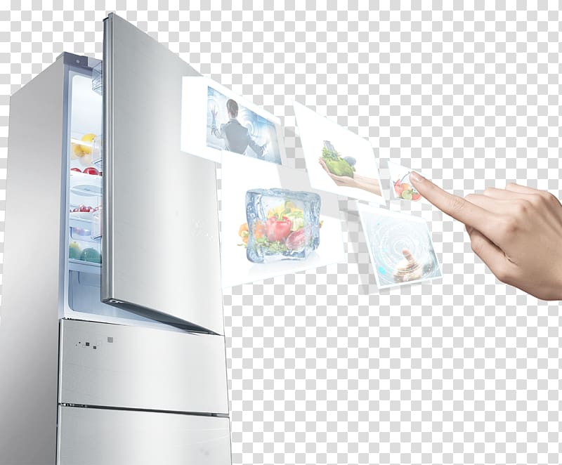 Refrigerator Major appliance Home appliance Icon, Intelligent technology refrigerator transparent background PNG clipart