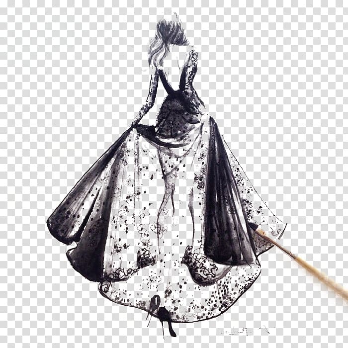 Paris Fashion Week Fashion illustration Haute couture Illustration, High-end women\'s dress illustration transparent background PNG clipart
