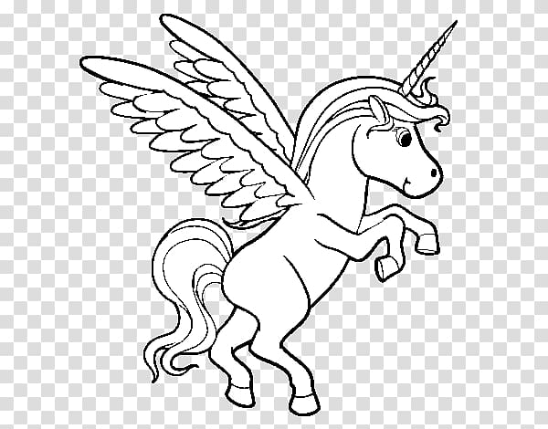 Winged Unicorn Coloring Book Drawing Pegasus Unicorn Transparent