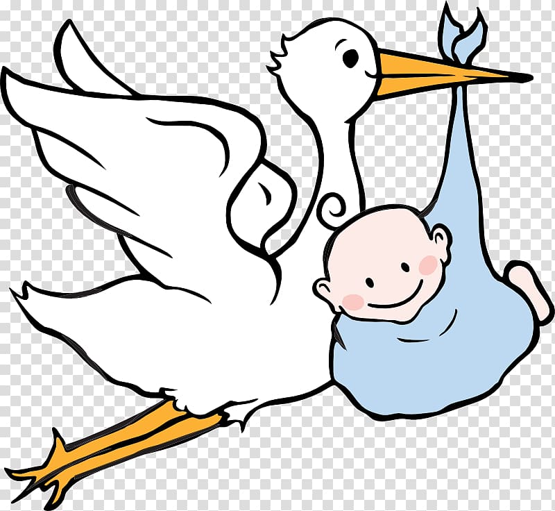 White stork Infant , birth transparent background PNG clipart