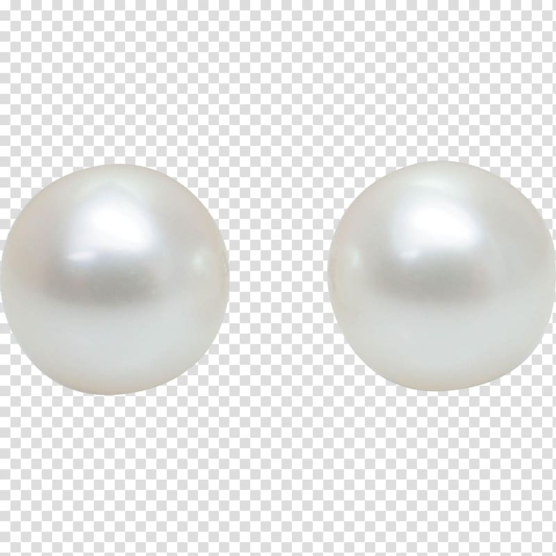two white pearls illustration, Pearl Earring Material Body piercing jewellery, Pearl transparent background PNG clipart