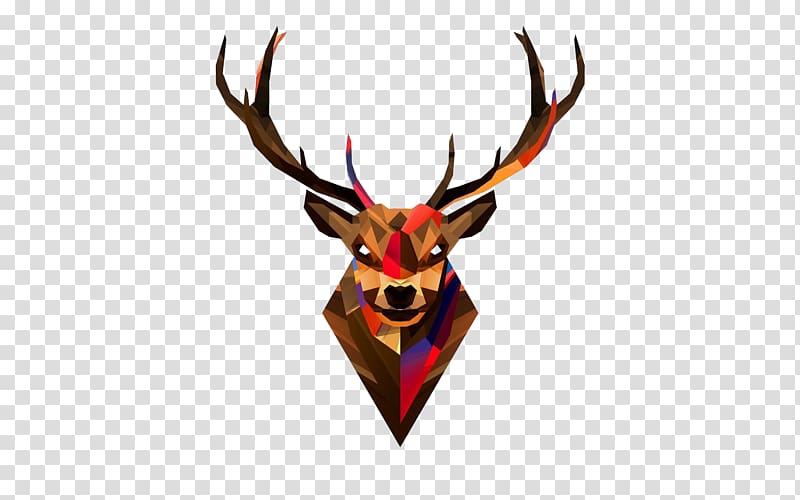 multicolored reindeer , Red deer Head Antler , Deer Head Background transparent background PNG clipart