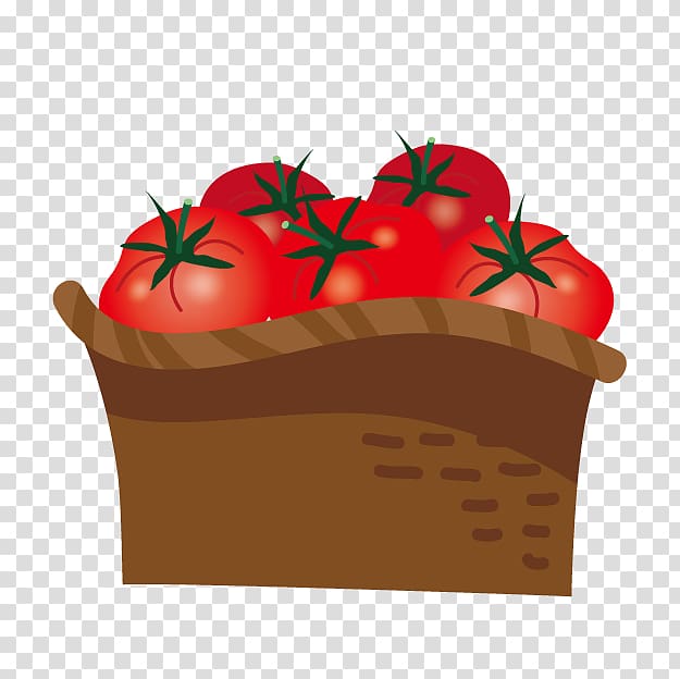 Tomato Red red Vegetable Illustration, A basket of tomatoes transparent background PNG clipart