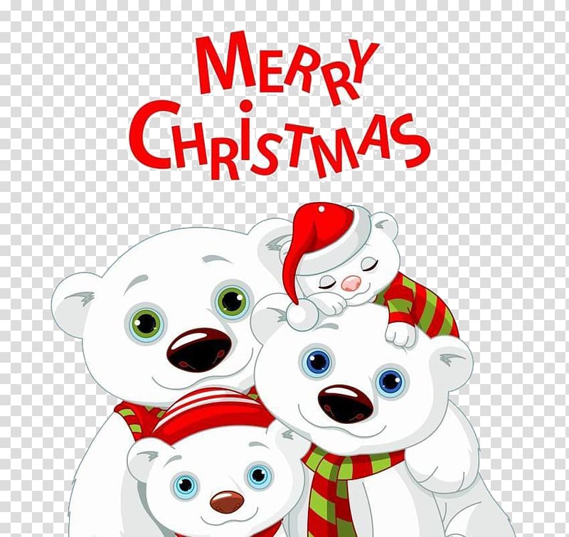 Baby Polar Bears Christmas, Cute Christmas bear transparent background PNG clipart