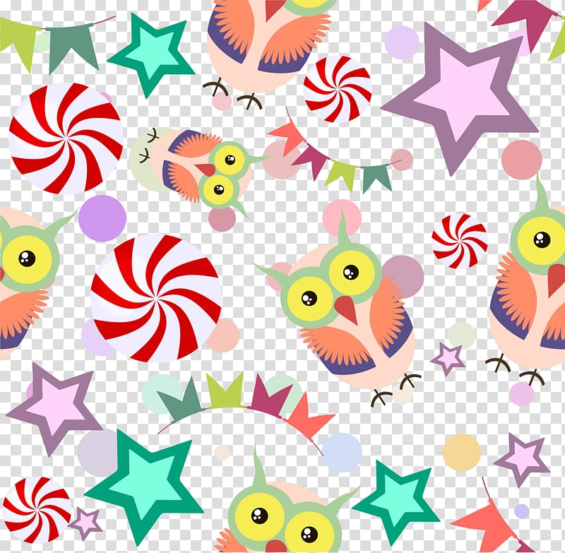 u3067 Wo Cartoon , Cartoon owl five, pointed star pattern transparent background PNG clipart