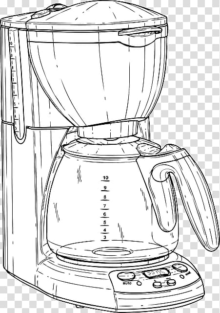 Coffeemaker Cafe Drawing , food Pot transparent background PNG clipart