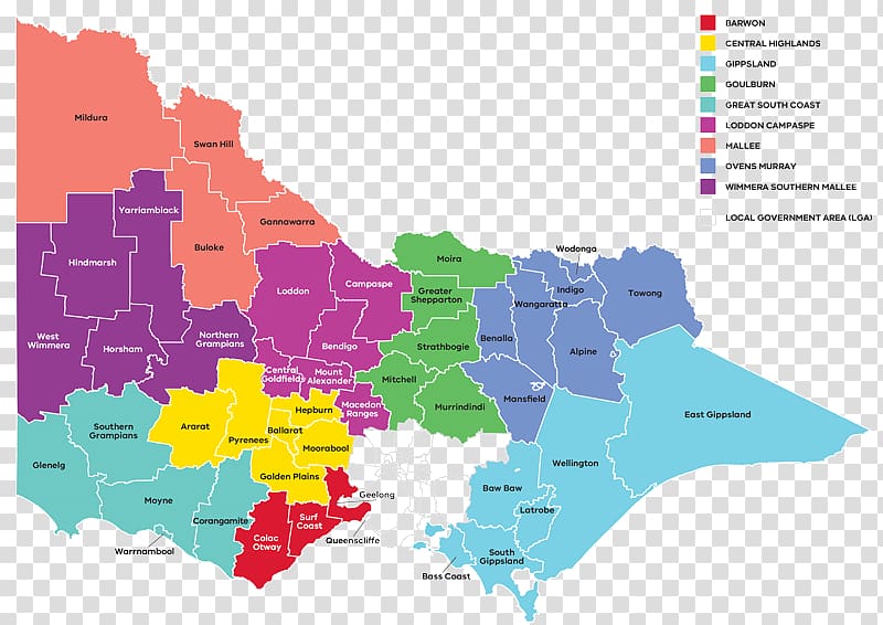 City of Melbourne Gippsland Bendigo Region Barwon South West, map transparent background PNG clipart