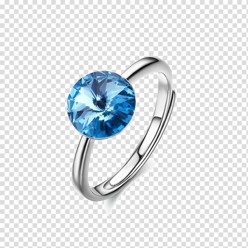 Ring Carat, Blue diamond ring transparent background PNG clipart