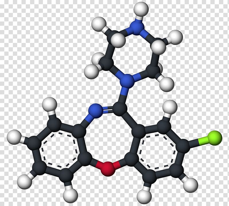 Clozapine Molecule Drug Atypical antipsychotic, model transparent background PNG clipart