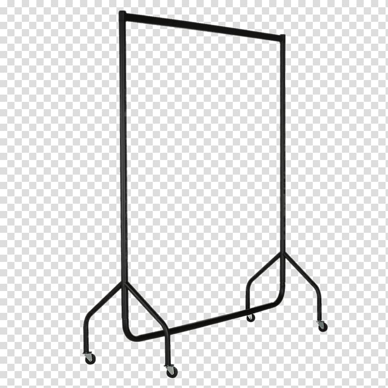 black metal rolling clothes rack, Coat Hanger Rail transparent background PNG clipart