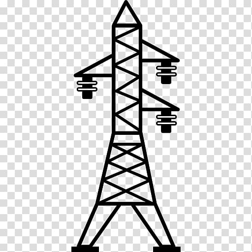 Transmission tower Electric power transmission Electricity Overhead power line, high voltage transparent background PNG clipart