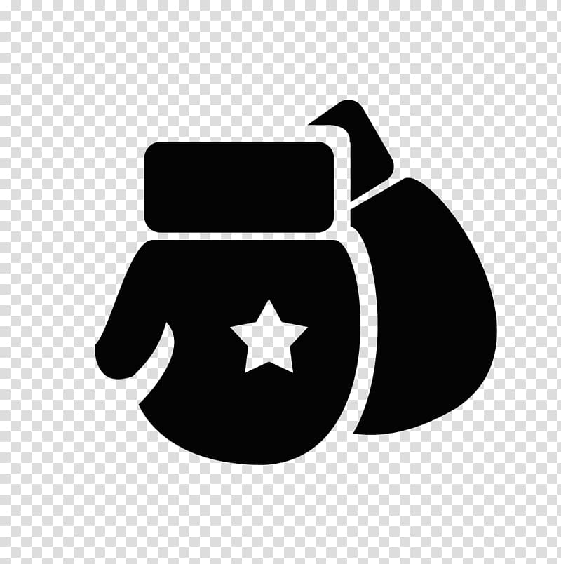 Boxing glove Sport, Cartoon black and white boxing logo transparent background PNG clipart