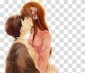 Anime Couple Kissing In A Garden Background, Lovers Anime Pictures  Background Image And Wallpaper for Free Download