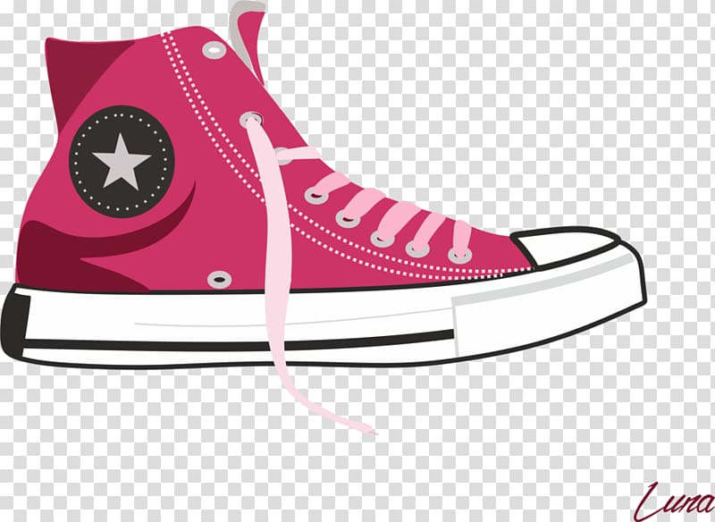 unpaired pink and white Converse high-tops illustration, Converse Chuck Taylor All-Stars Sneakers Shoe Drawing, starbucks transparent background PNG clipart