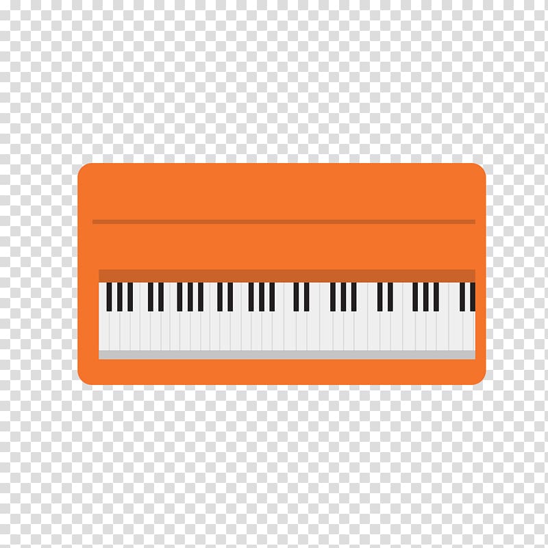 Digital piano Electronics Electronic keyboard, flat orange electronic keyboard transparent background PNG clipart