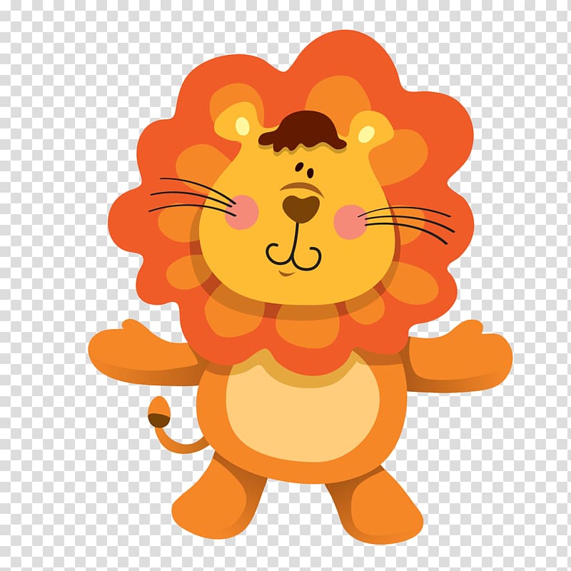 Cartoon Animal Drawing Illustration, lion transparent background PNG clipart