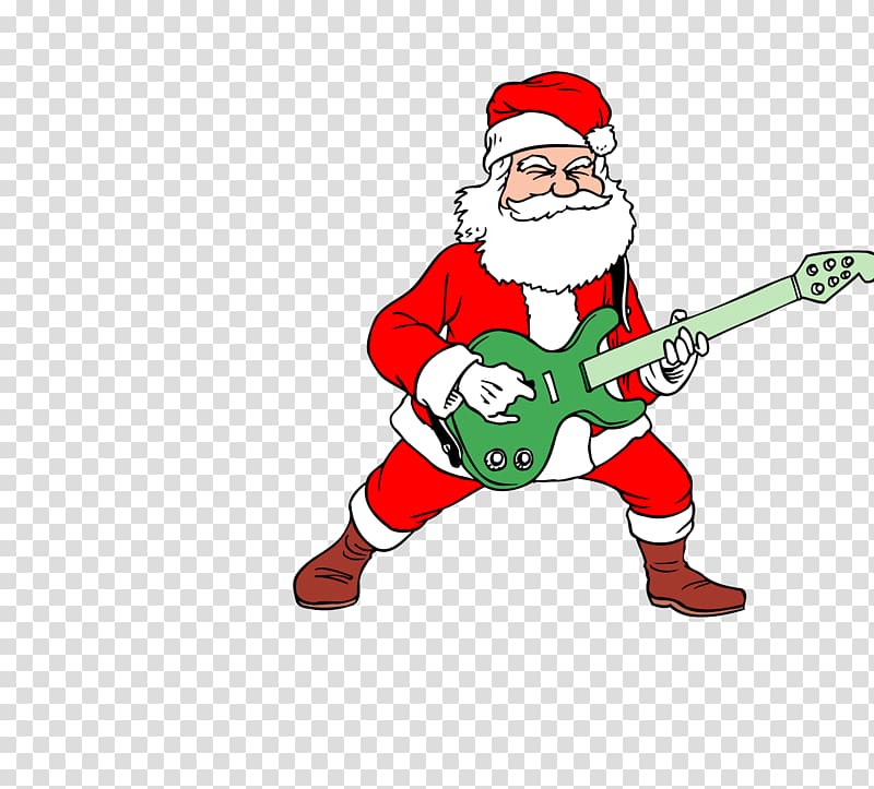 Jingle Bell Rock Jingle Bells Merry Christmas Wherever You Are Album, Guitar Santa Claus transparent background PNG clipart