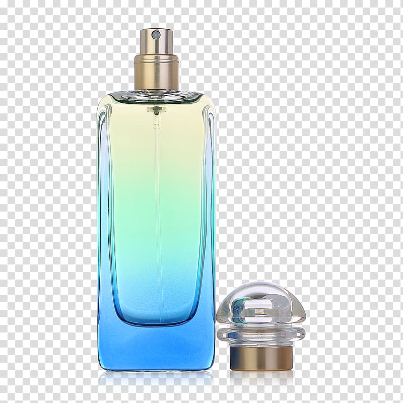 Perfume Bottle Blue, A bottle of perfume transparent background PNG clipart