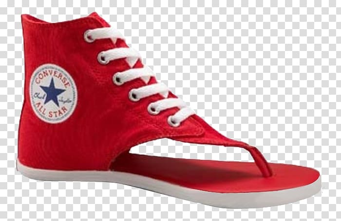 Sandal Converse High-top Flip-flops Chuck Taylor All-Stars, Red summer sandals transparent background PNG clipart