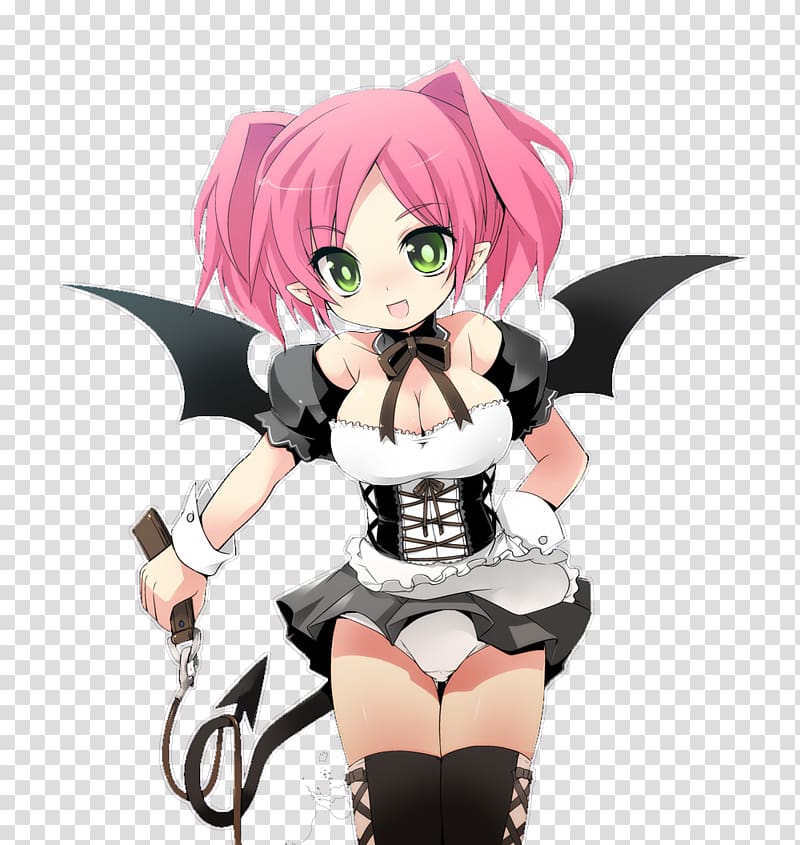 Mangaka Anime Chibi Demon, Anime Girl demon transparent background PNG clipart