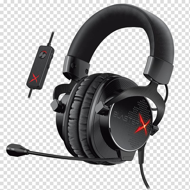 Creative Technology Creative Sound BlasterX H7 Creative Sound BlasterX H7 Gaming 7.1 Headset für PC, MAC, Android, iOS, PS4, XBOX ONE Creative Labs Headphones Audio, headphones transparent background PNG clipart