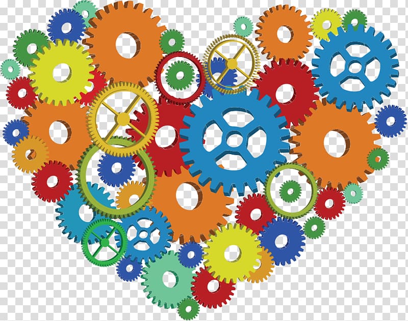 Gear Heart Mechanical Engineering, Mechanical Heart free material transparent background PNG clipart