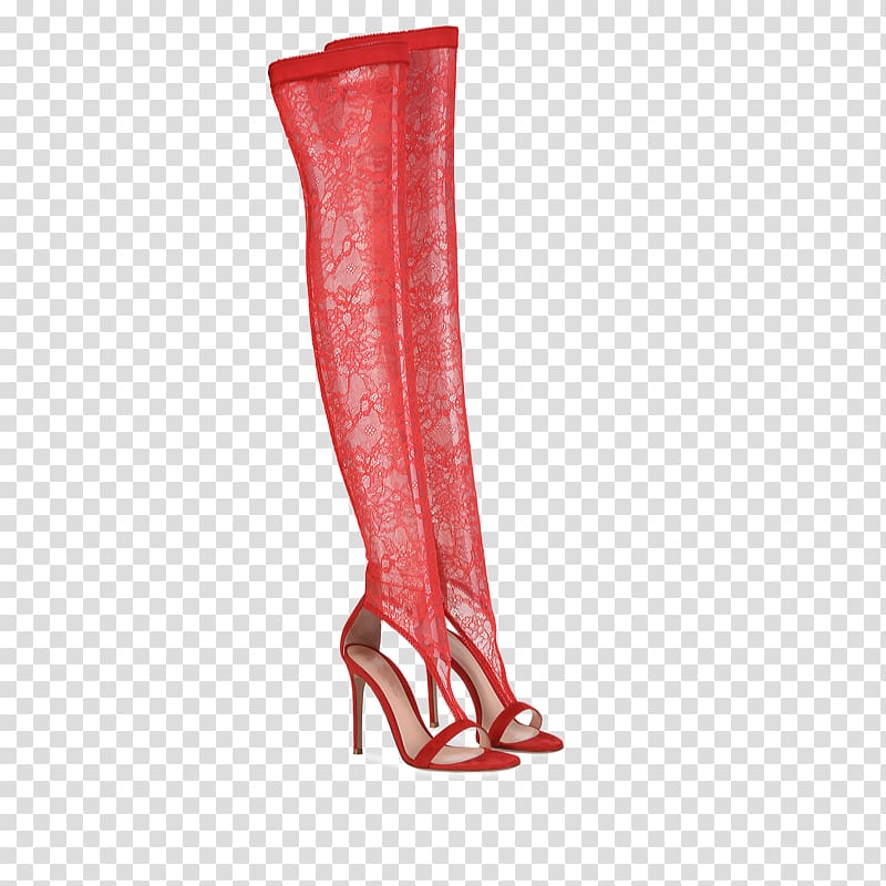 High-heeled shoe Thigh-high boots Knee, boot transparent background PNG clipart