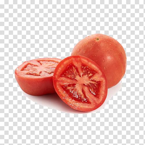 Plum tomato Organic food, Cut tomatoes transparent background PNG clipart