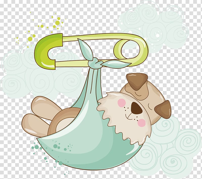 Baby shower Infant Euclidean Illustration, Creative cartoon puppy transparent background PNG clipart