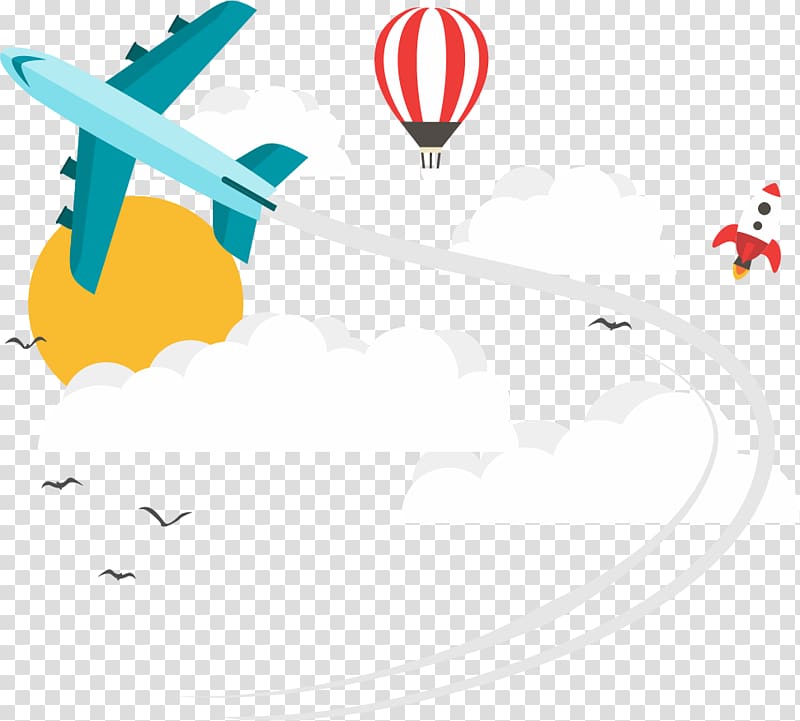 Airplane, Hand-painted aircraft transparent background PNG clipart